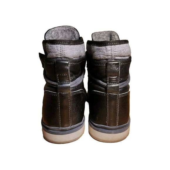 Aldo Mens Black Leather Round Toe Lace Up Ankle Combat Boots Mens Size 8 - Picture 5 of 8